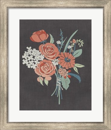 Framed Coral Bouquet II Print