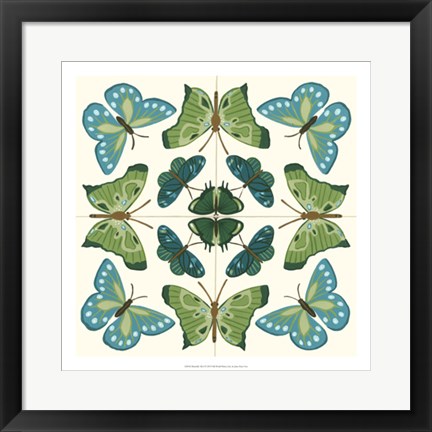 Framed Butterfly Tile I Print