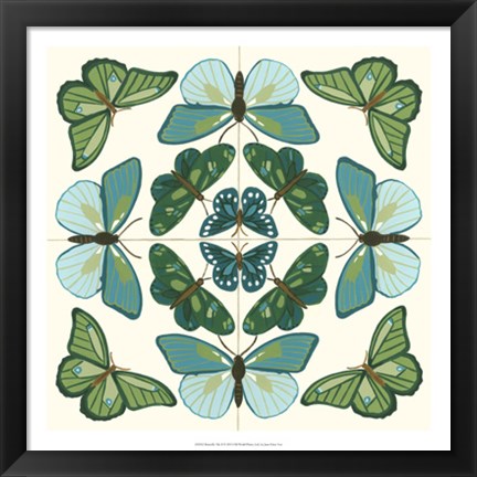 Framed Butterfly Tile II Print