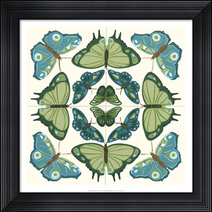 Framed Butterfly Tile IV Print