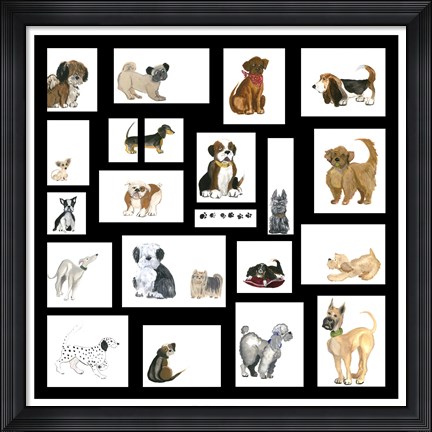 Framed Doggie Grid Print