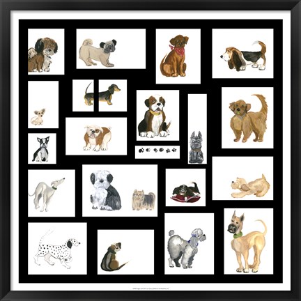 Framed Doggie Grid Print