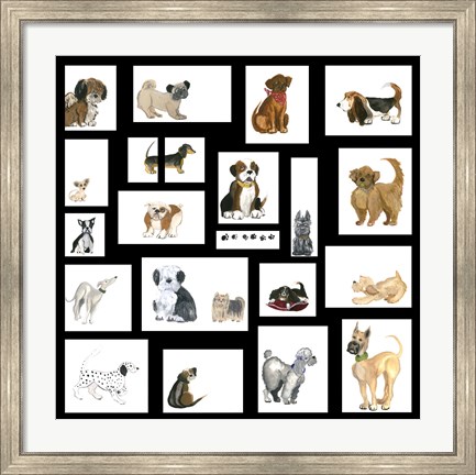 Framed Doggie Grid Print