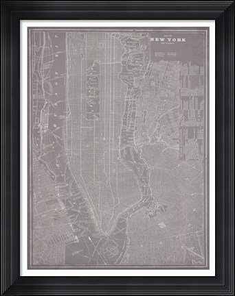 Framed City Map of New York Print
