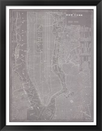 Framed City Map of New York Print