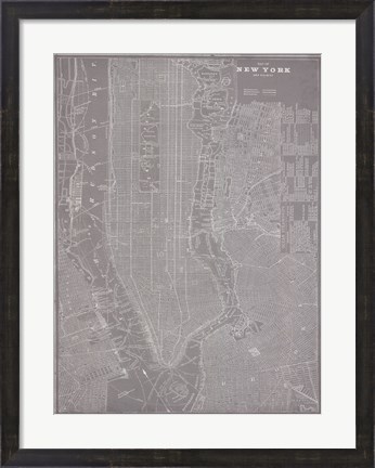 Framed City Map of New York Print