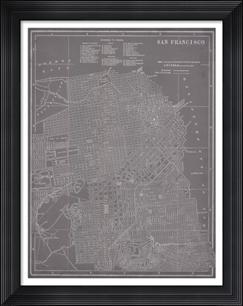 Framed City Map of San Francisco Print