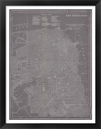 Framed City Map of San Francisco Print