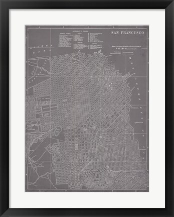 Framed City Map of San Francisco Print