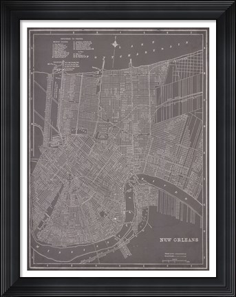 Framed City Map of New Orleans Print