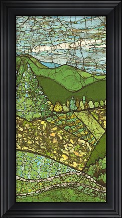 Framed Green Landscape I Print