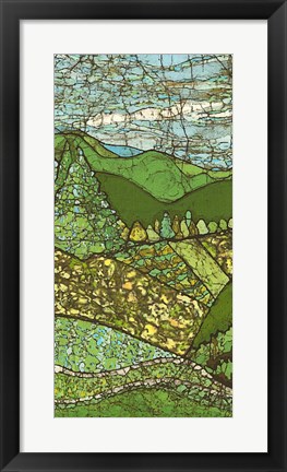 Framed Green Landscape I Print