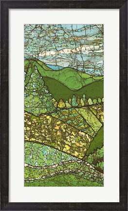 Framed Green Landscape I Print