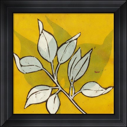 Framed Gold Batik Botanical I Print