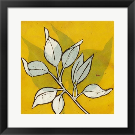 Framed Gold Batik Botanical I Print