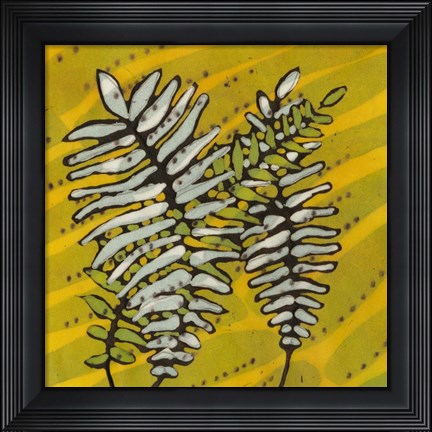 Framed Gold Batik Botanical II Print