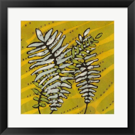 Framed Gold Batik Botanical II Print