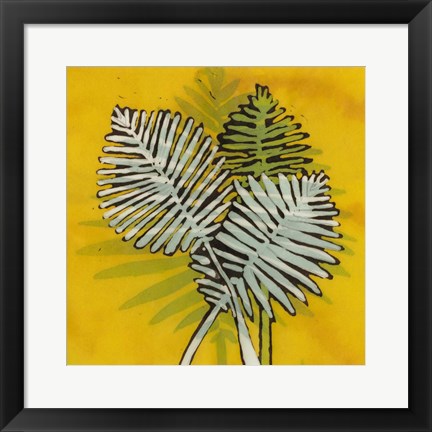 Framed Gold Batik Botanical III Print