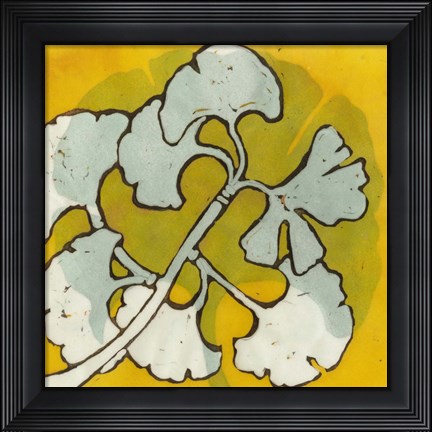 Framed Gold Batik Botanical IV Print