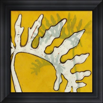 Framed Gold Batik Botanical VI Print