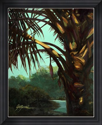 Framed Dark Palm Print