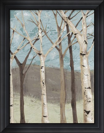 Framed Blue Birches I Print