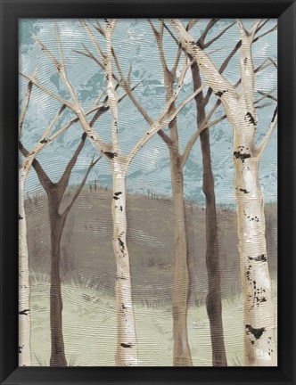 Framed Blue Birches I Print