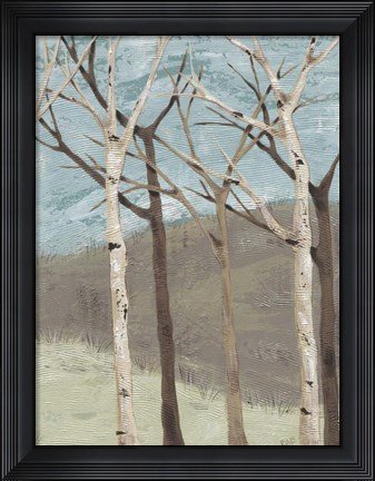 Framed Blue Birches II Print