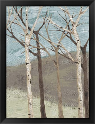 Framed Blue Birches II Print