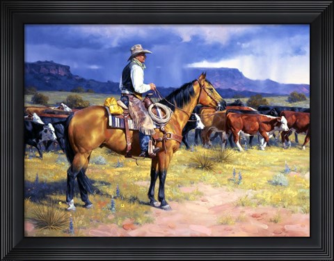 Framed Great American Cowboy Print