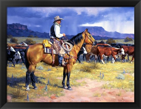 Framed Great American Cowboy Print