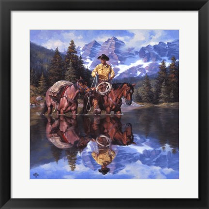 Framed Reflections of the Rockies Print