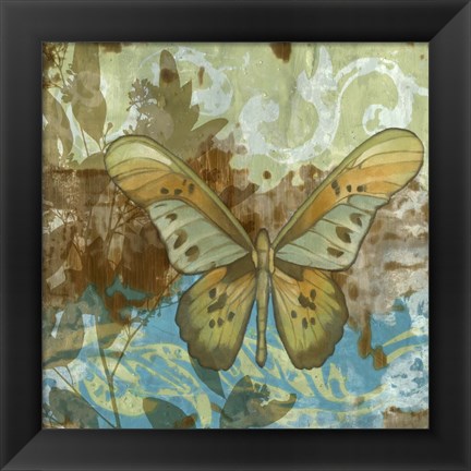 Framed Rustic Butterfly II Print
