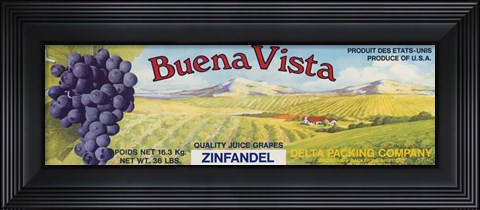 Framed 2-Up Vintage Wine Label I Print