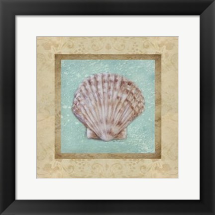 Framed Shell &amp; Damask I Print