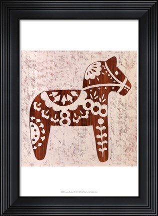 Framed Country Woodcut I Print