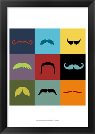 Framed Moustache Grid Print