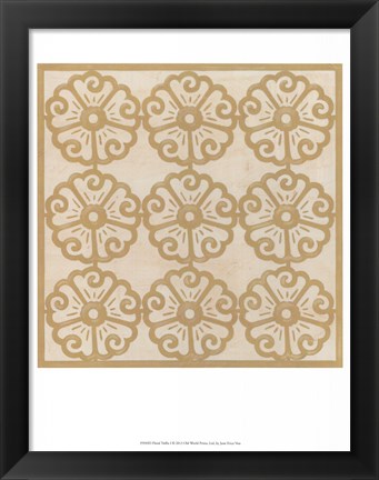 Framed Floral Trellis I Print