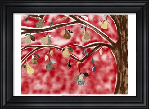 Framed Red Pear Tree Print
