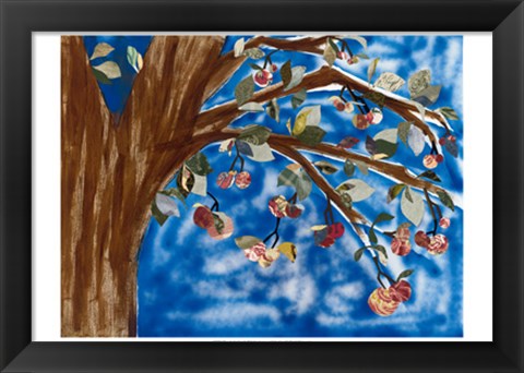 Framed Blue Apple Tree Print