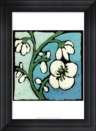 Framed Teal Batik Botanical II Print