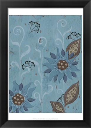 Framed Whimsical Blue Floral II Print