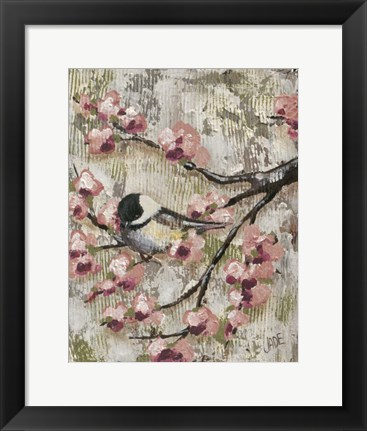 Framed Cherry Blossom Bird II Print