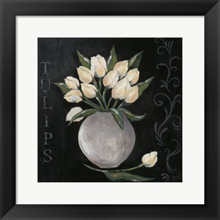 Framed White Tulips Print