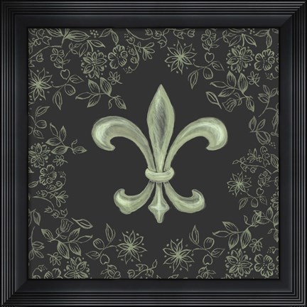 Framed Fleur de Lis - Black Print
