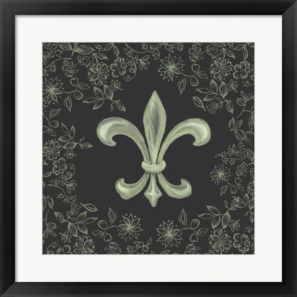 Framed Fleur de Lis - Black Print