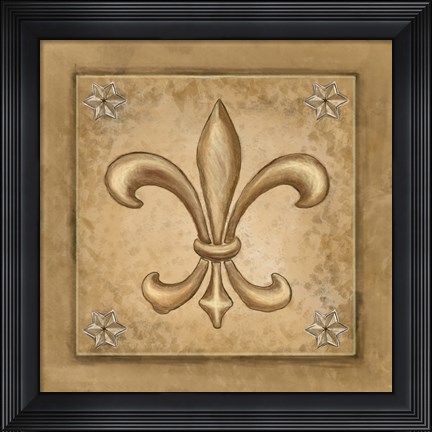 Framed Fleur de Lis - Gold Print