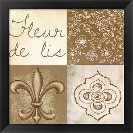 Framed Fleur de Lis Square Print