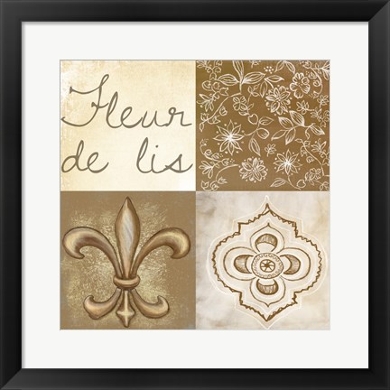 Framed Fleur de Lis Square Print