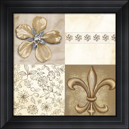 Framed Fleur de Lis Square II Print